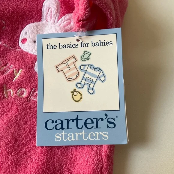 Carter's NWT Pink Plush Footed One-Piece with Bunny Applique - Picture 7 of 7